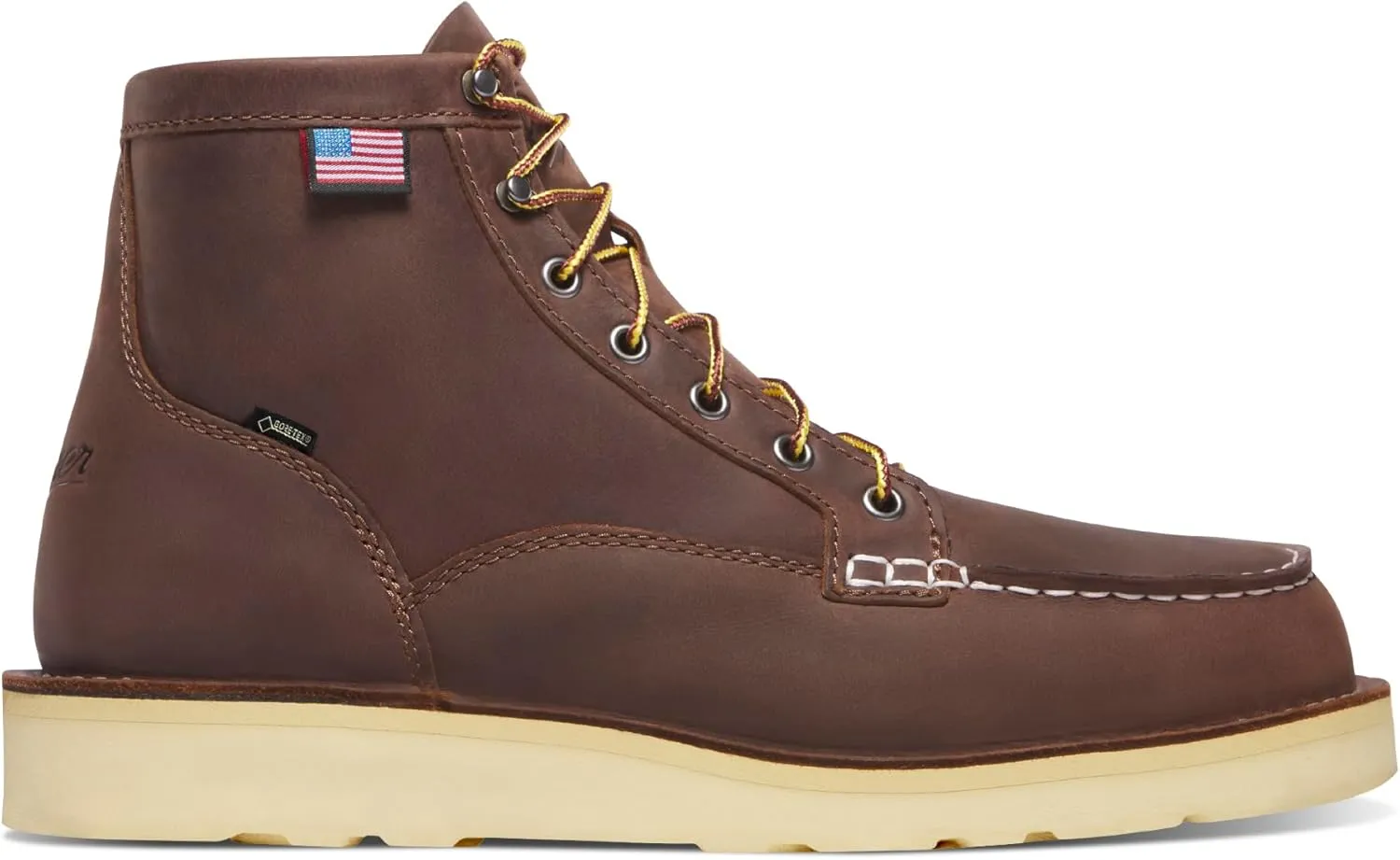 Danner 6” Bull Run Moc Toe Work Boots for Men - Oiled Full-Grain Leather Upper with Non Slip Wedge Outsole and 3-Density Cushion Footbed, EH Resistant