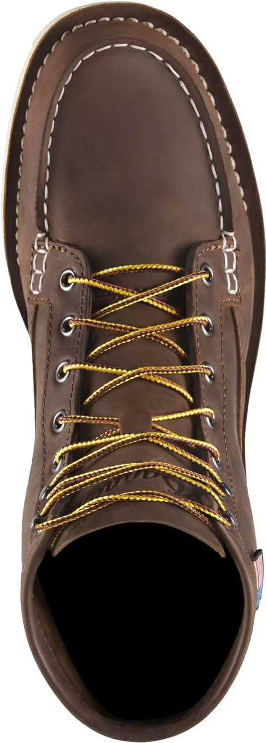 Danner 6” Bull Run Moc Toe Work Boots for Men - Oiled Full-Grain Leather Upper with Non Slip Wedge Outsole and 3-Density Cushion Footbed, EH Resistant