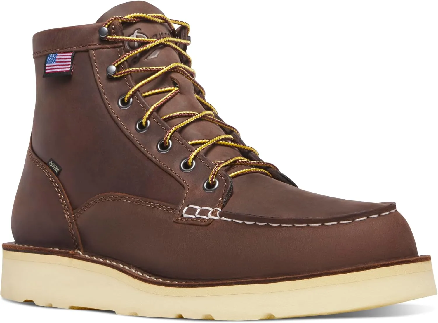 Danner 6” Bull Run Moc Toe Work Boots for Men - Oiled Full-Grain Leather Upper with Non Slip Wedge Outsole and 3-Density Cushion Footbed, EH Resistant