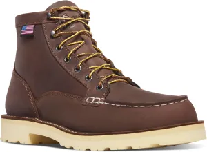 Danner 6” Bull Run Steel Toe Work Boots for Men - Oiled Full-Grain Leather with Non Slip Wedge Outsole and 3-Density Cushion Footbed, EH Resistant