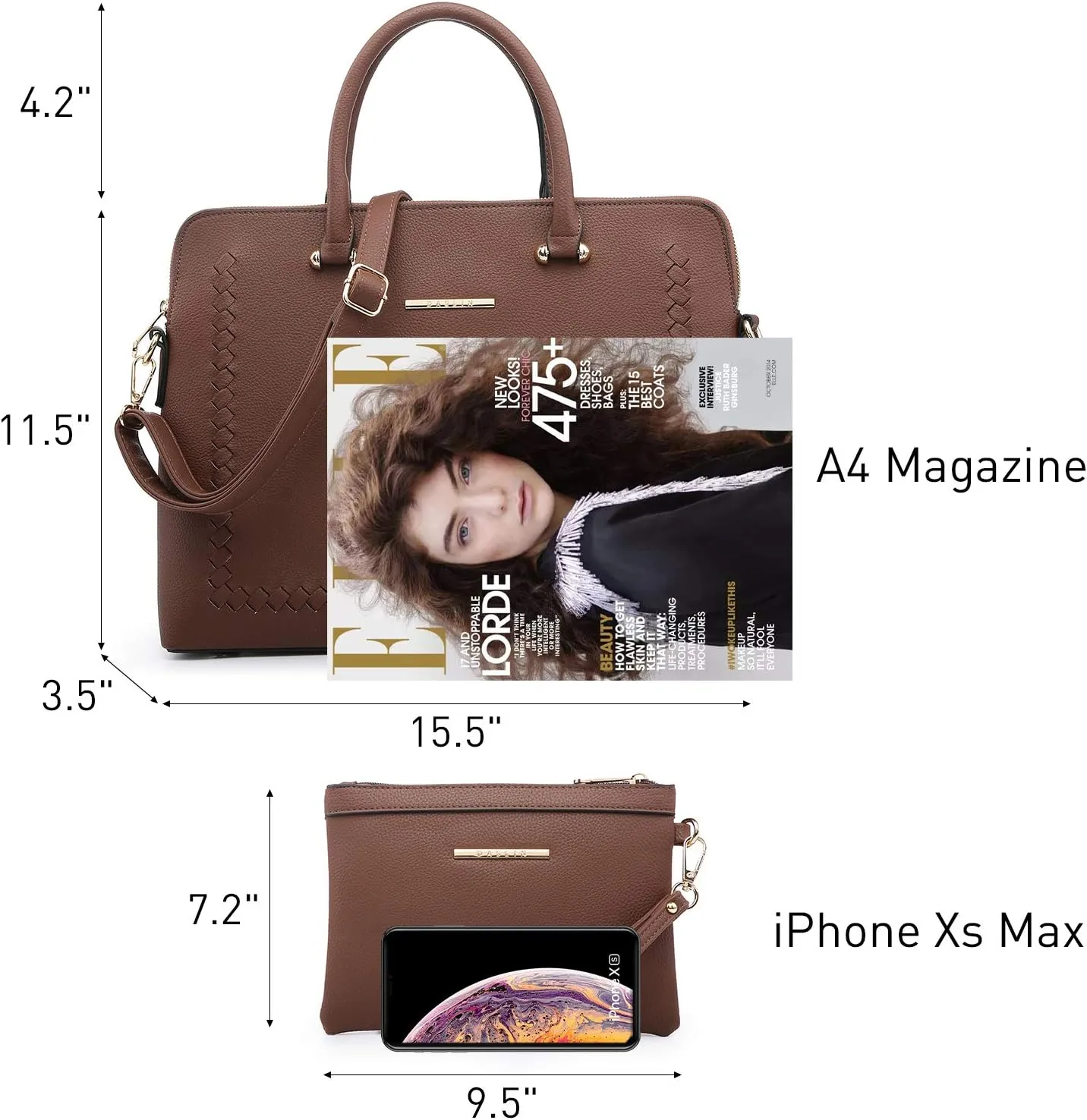 Dasein Laptop Bag for Women 14 Inch Computer Shoulder Bag Large Capacity Messenger Bag Business Office Professional Work Tote
