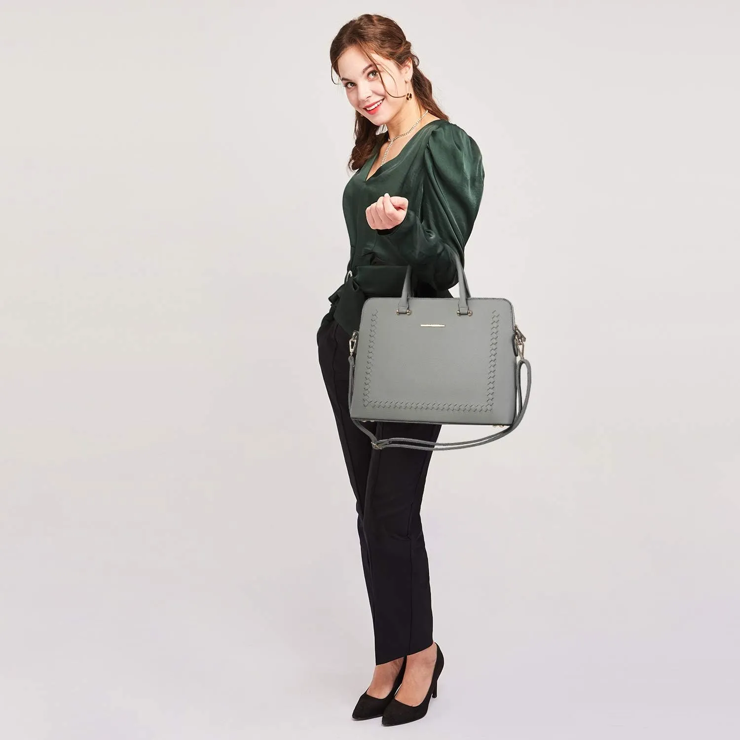 Dasein Laptop Bag for Women 14 Inch Computer Shoulder Bag Large Capacity Messenger Bag Business Office Professional Work Tote