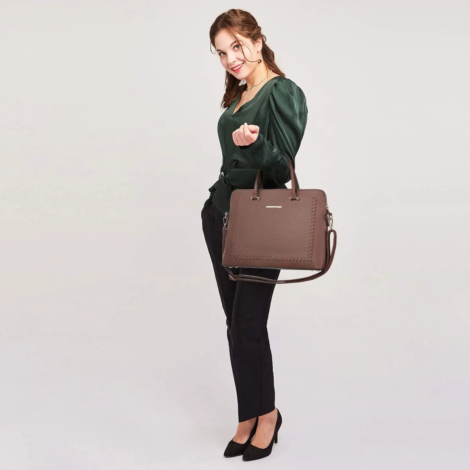 Dasein Laptop Bag for Women 14 Inch Computer Shoulder Bag Large Capacity Messenger Bag Business Office Professional Work Tote