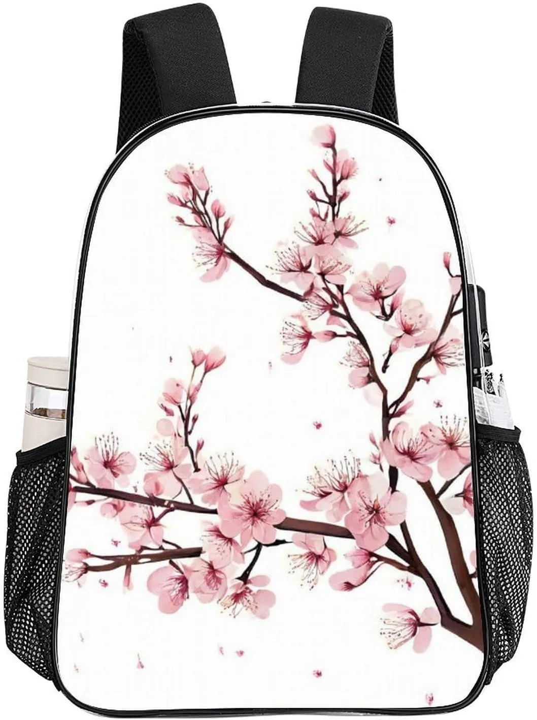 Daypack Backpack Multipurpose Anti-Theft Large Capacity Bookbag - Branch Of A Flourishing Tree Cherry Flowers Blossoms Spring Theme Art Travel Hiking & Camping Rucksack Transparent Bag