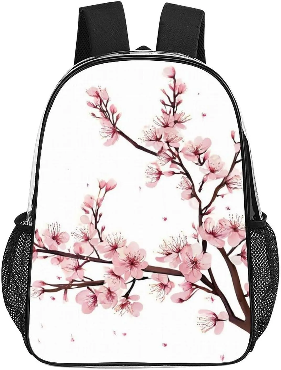 Daypack Backpack Multipurpose Anti-Theft Large Capacity Bookbag - Branch Of A Flourishing Tree Cherry Flowers Blossoms Spring Theme Art Travel Hiking & Camping Rucksack Transparent Bag