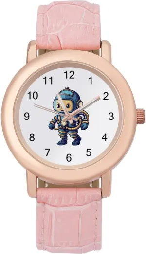 Deep Sea Diver Women's Leather Strap Watch Casual Watch Band Wristwatch Dress Watch for Home Work