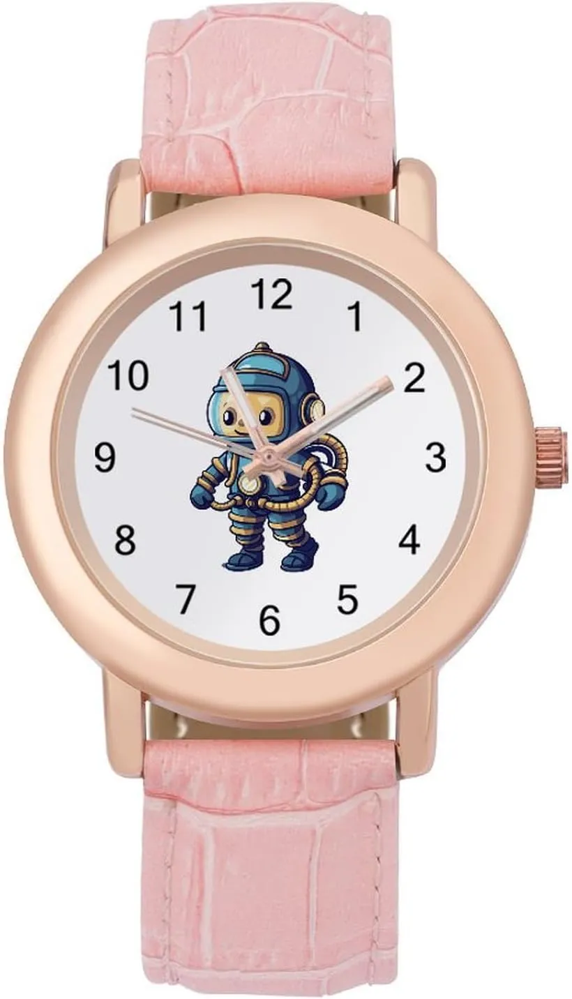 Deep Sea Diver Women's Leather Strap Watch Casual Watch Band Wristwatch Dress Watch for Home Work