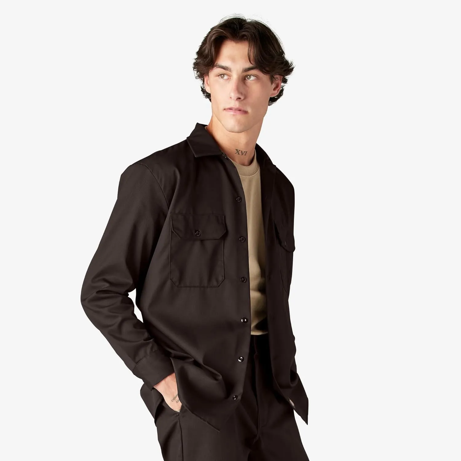 Dickies mens Long Sleeve Work Shirt