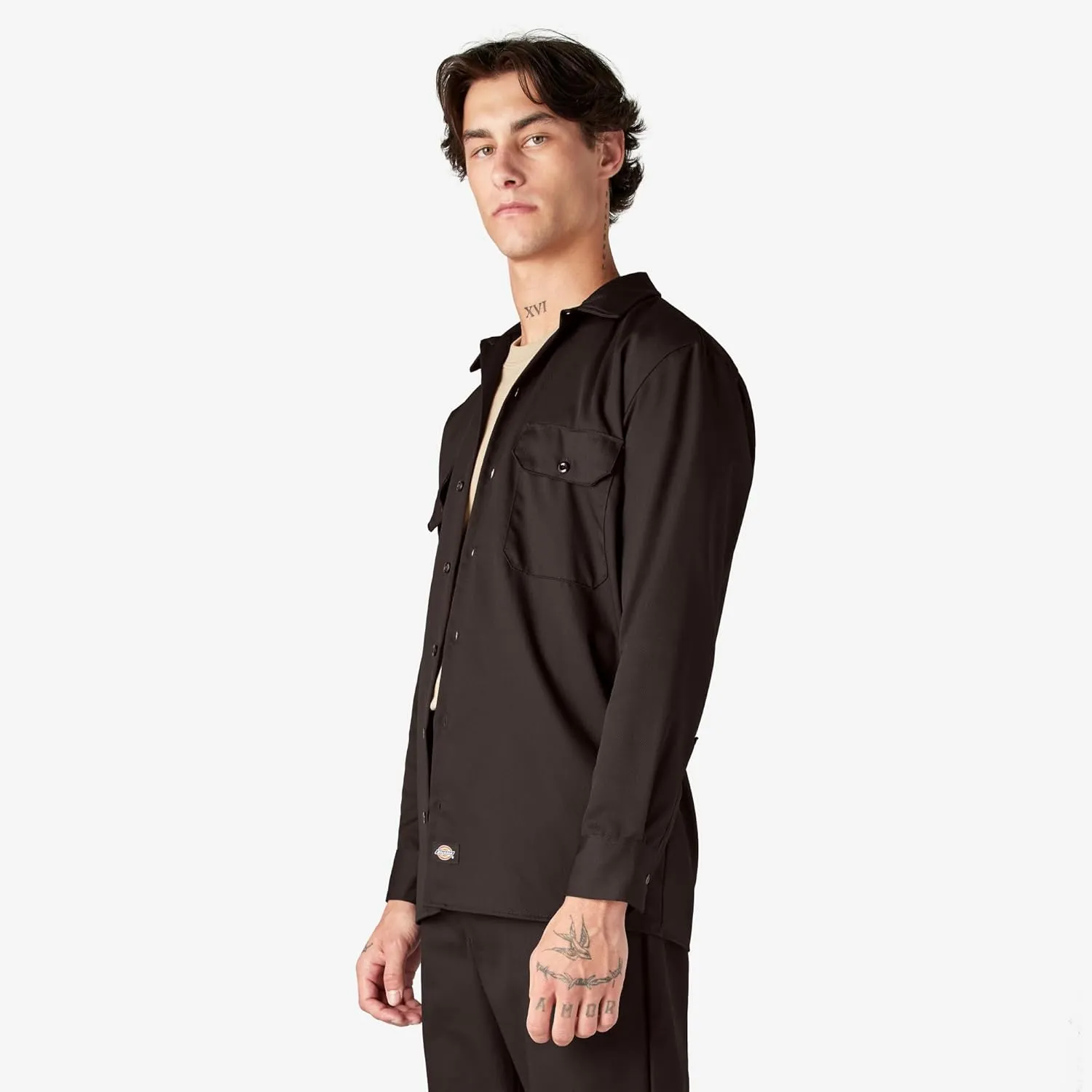 Dickies mens Long Sleeve Work Shirt