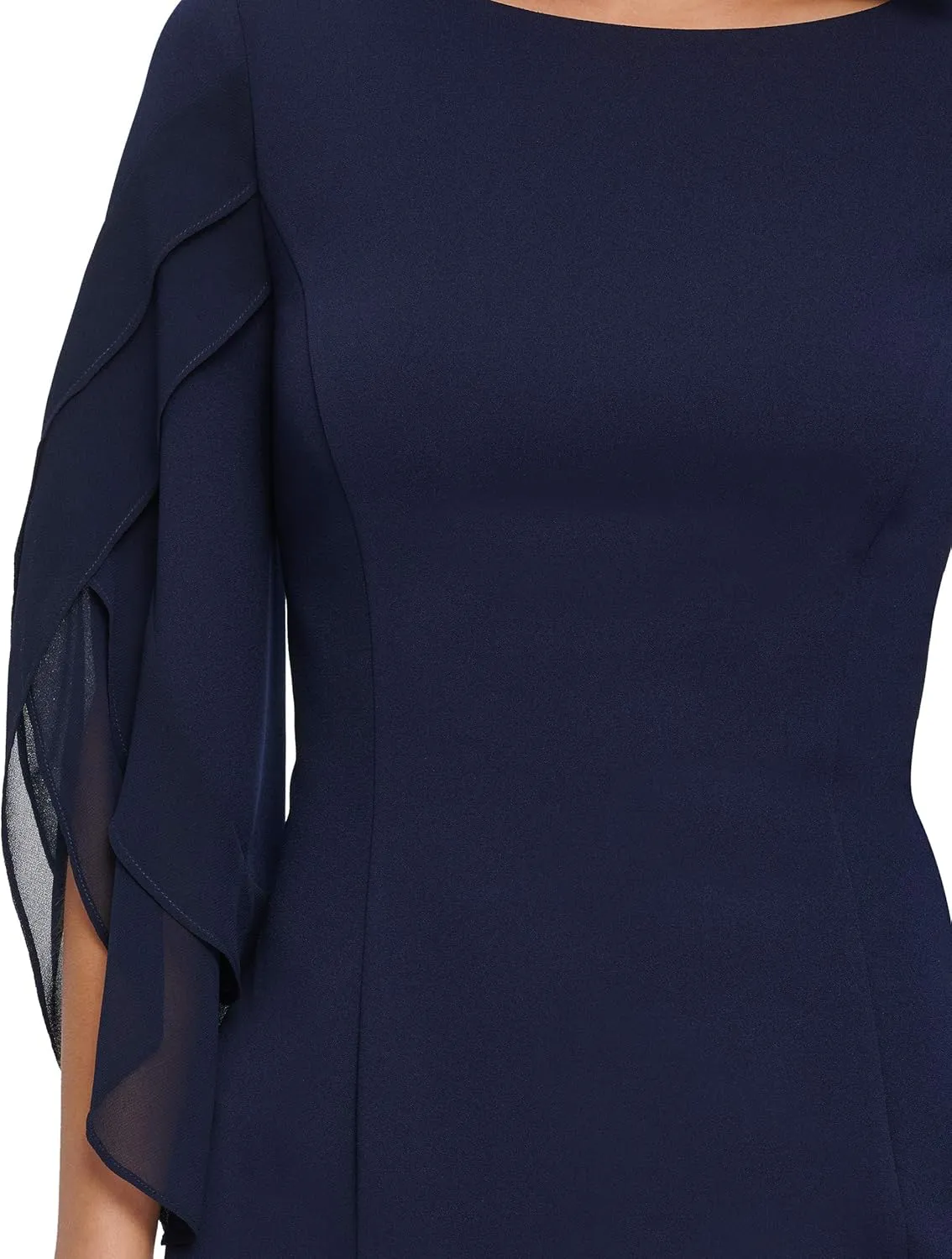 DKNY womens 3/4 Chiffon Sleeve Sheath Dress