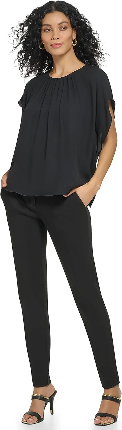 DKNY Women's Everyday Casual Shortsleeve Top