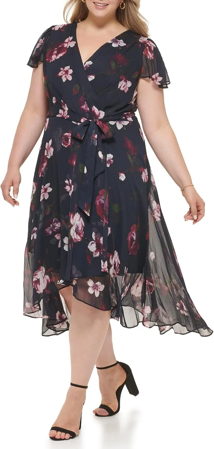 DKNY Women's Faux Wrap Dress