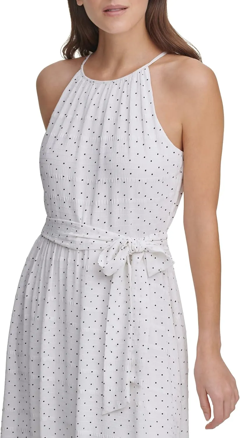 DKNY womens Fit and Flare Midi Dress