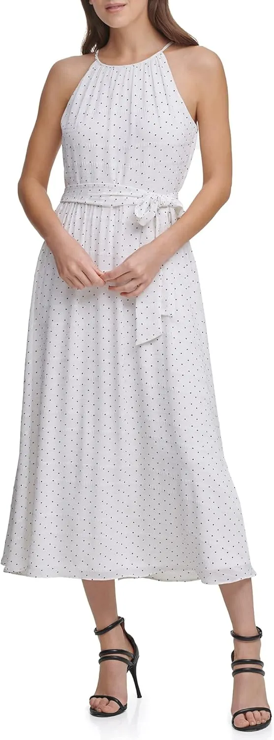 DKNY womens Fit and Flare Midi Dress
