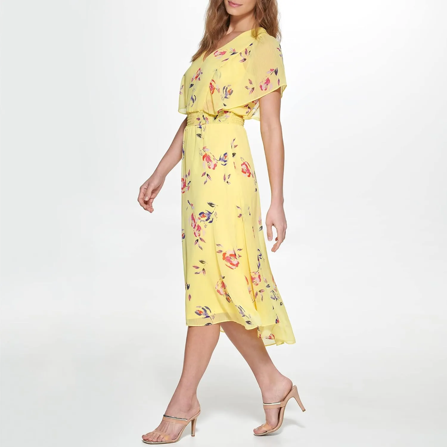 DKNY womens Fit and Flare Midi Dress