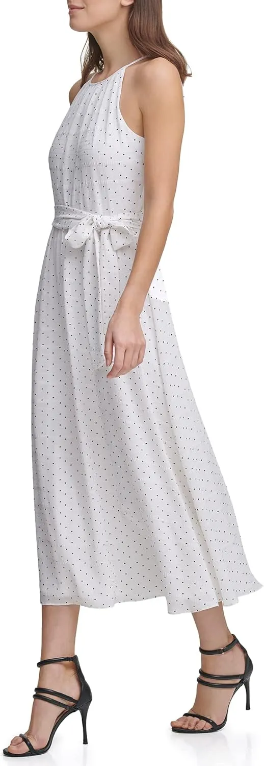 DKNY womens Fit and Flare Midi Dress