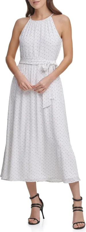 DKNY womens Fit and Flare Midi Dress