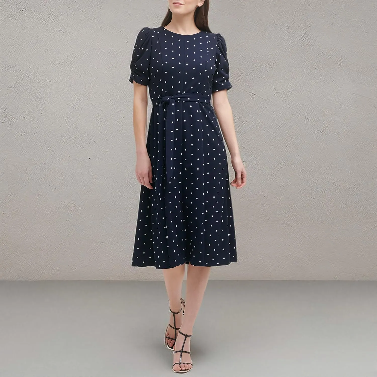 DKNY womens Jewel Neck Scuba Crepe Dress