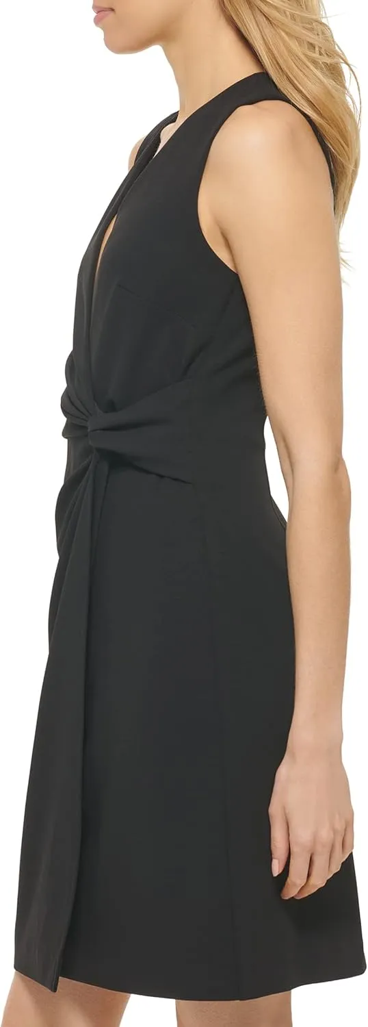 DKNY womens Sleeveless Knot Sheath Dress