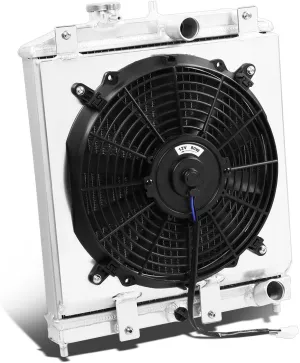 DNA Motoring RA FS-HC92-42-2 2-Row Radiator with Fan Shroud Compatible with 92-00 Civic / 93-97 Del Sol / 94-01 Integra MT