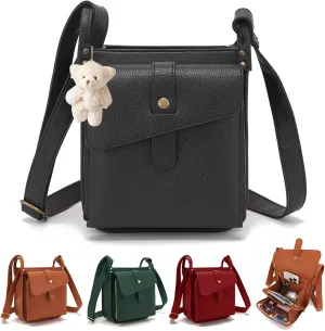 Dollver Crossbody Purse, Dollver Crossbody Leather Bag, Multi-Pocket Shoulder Bag with Adjustable Strap