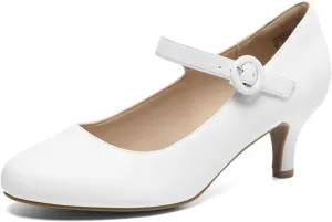 DREAM PAIRS Women's Kitten Heels Pumps, Low Heel Dress Shoes Mary Jane Round Closed Toe Comfortable Shoes for Wedding Office Dancing