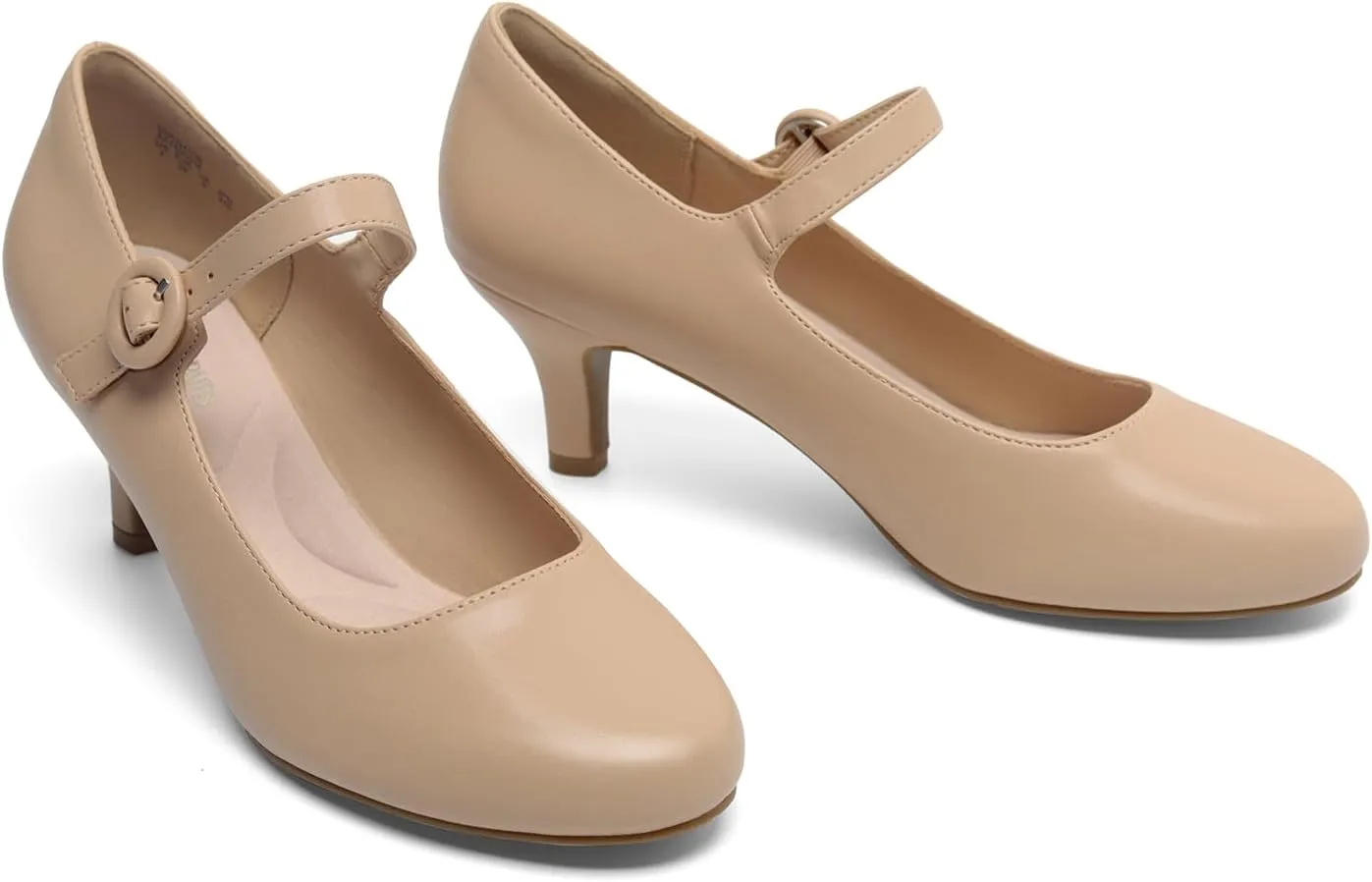 DREAM PAIRS Women's Kitten Heels Pumps, Low Heel Dress Shoes Mary Jane Round Closed Toe Comfortable Shoes for Wedding Office Dancing