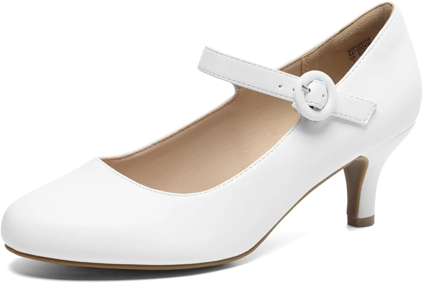 DREAM PAIRS Women's Kitten Heels Pumps, Low Heel Dress Shoes Mary Jane Round Closed Toe Comfortable Shoes for Wedding Office Dancing
