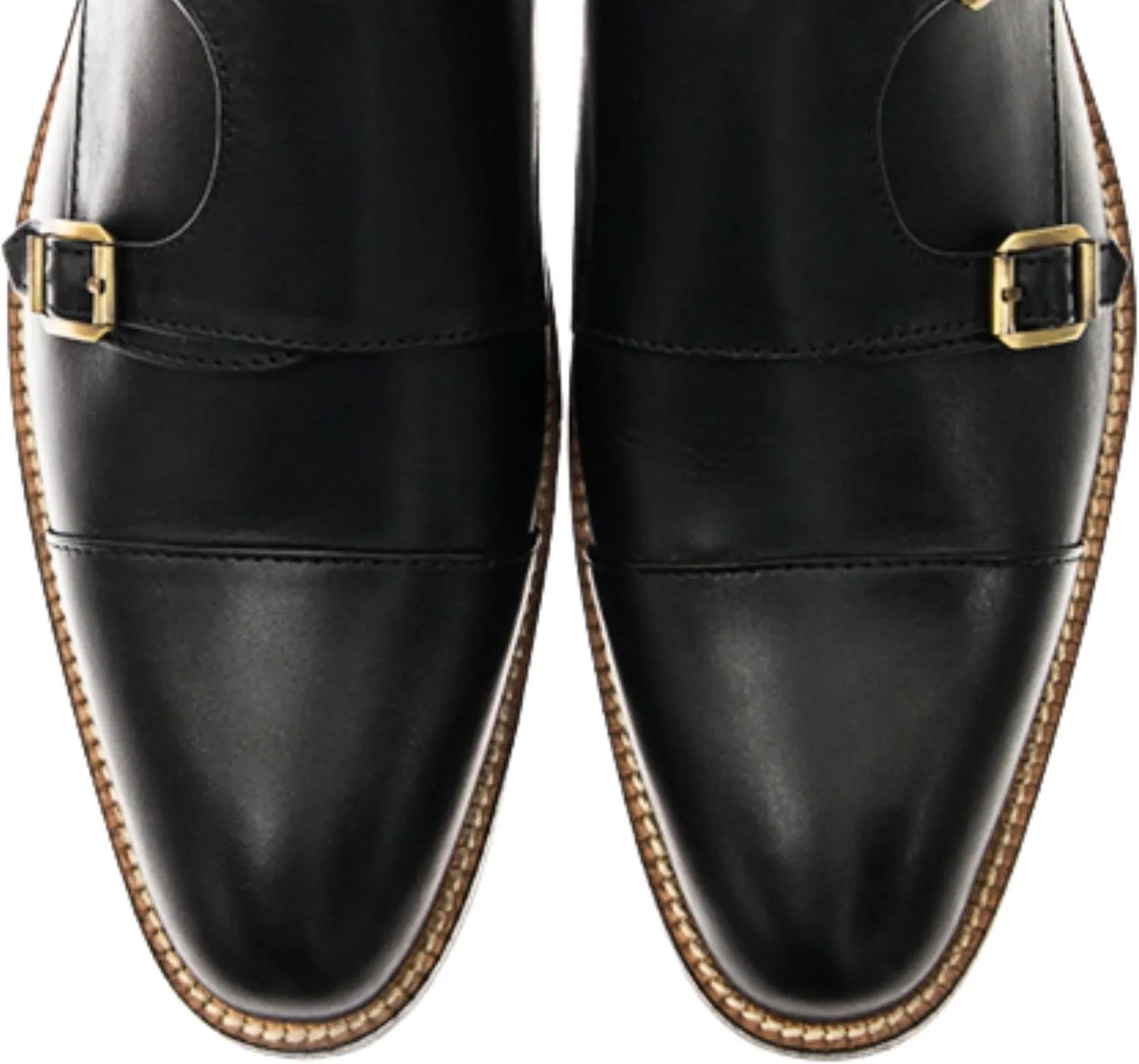 Dress Shoes for Men | Genuine Leather Shoes Double Monkstraps Cap Toe Design Comfortable Rubber Sole