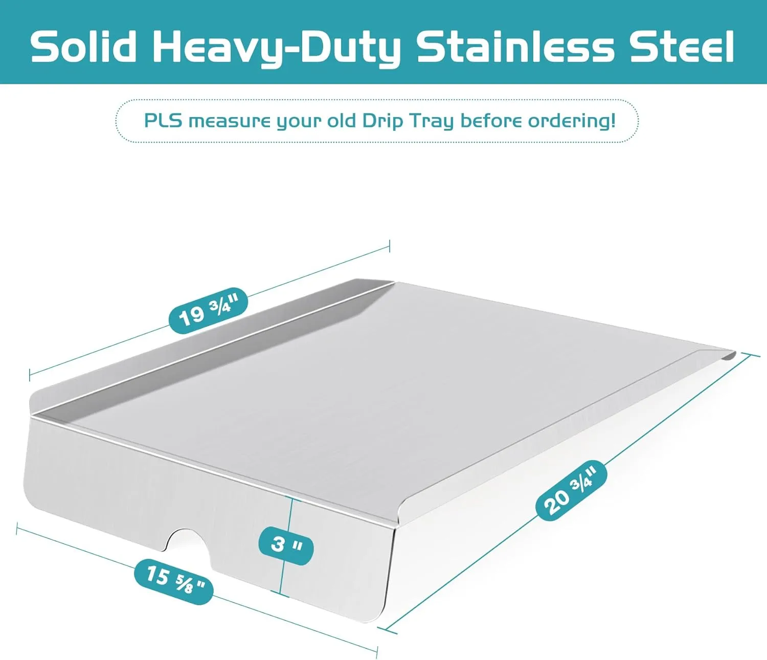 Drip Tray for Traeger Heat Baffle Replacement Parts Pro Series 575 22 Lil' Tex Elite Century Pellet Grill Diffuser Plate Smoker BCA070 BAC012 Chef PG24-3 Grease Pan SmokePro BBQ Accessory