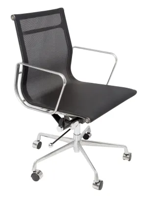 Eames Replica - Medium Back Black Mesh