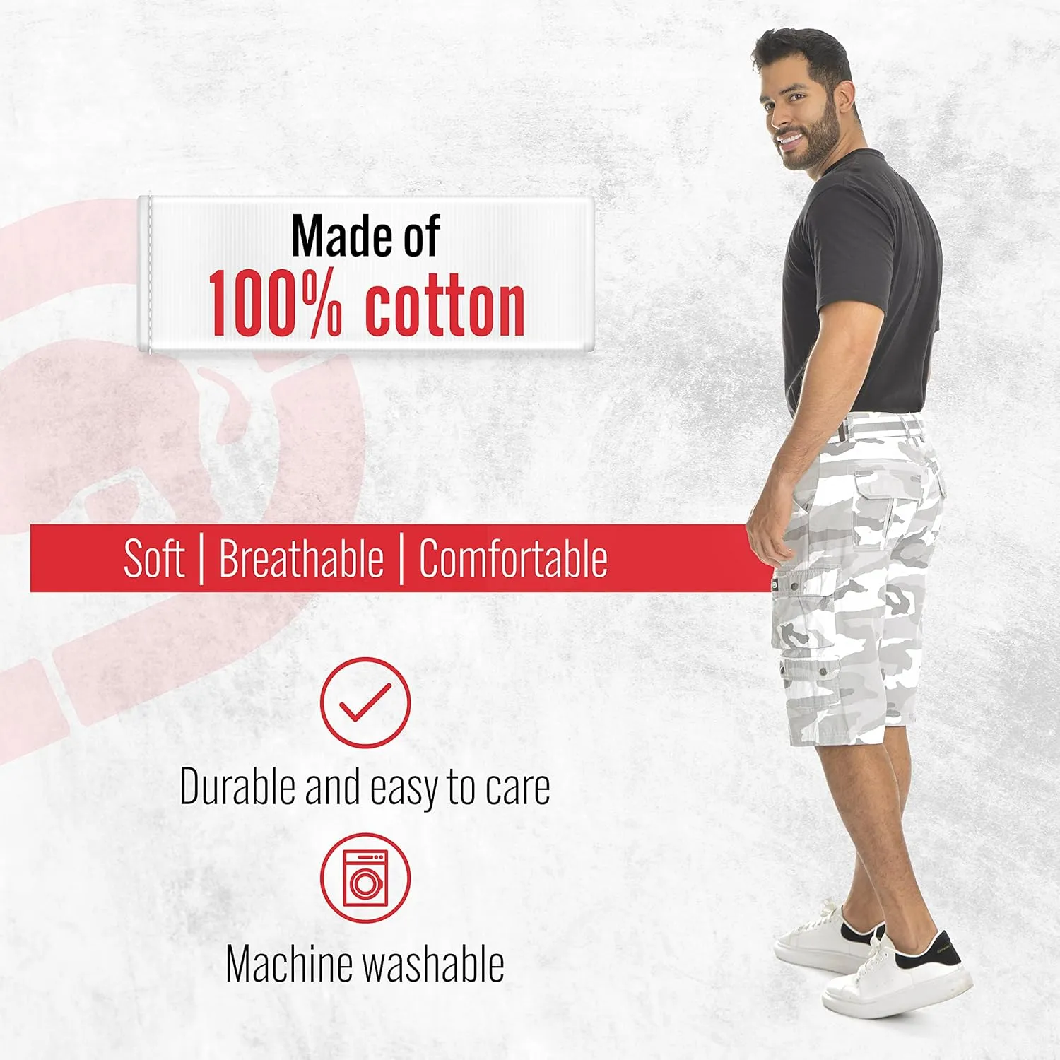 Ecko Cargo Shorts for Men – Twill Camo Mens Cargo Shorts with Belt Big and Tall