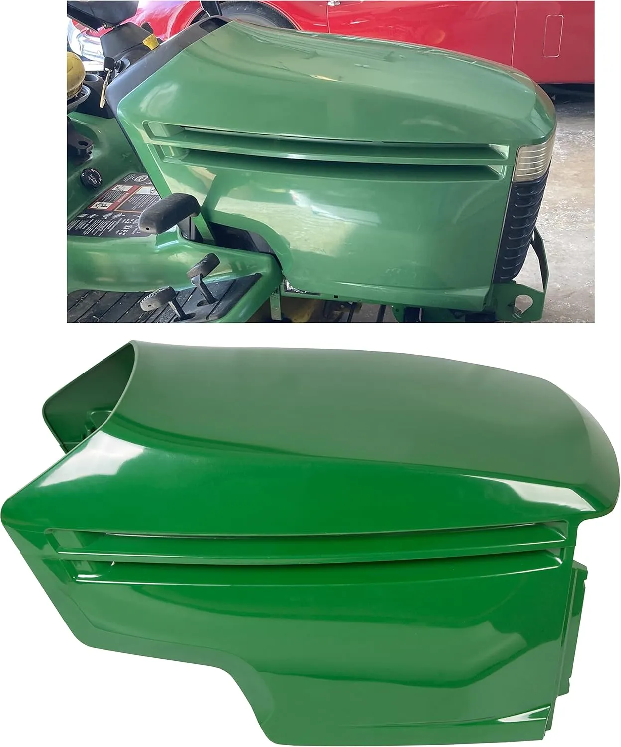 ECOTRIC Lower&Upper Hood Compatible with John Deere Models LX255 LX266 LX277 LX279 LX280 LX288 LX289, 325 335 345 355D, GT225 235 235E 245, GX255 325 335 345 355 Replace for AM132595 AM132529