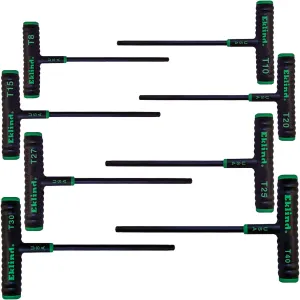 Eklind Tool 68688 Power-T Handle TORX Star Key Set, T8-T40, 8 Pieces