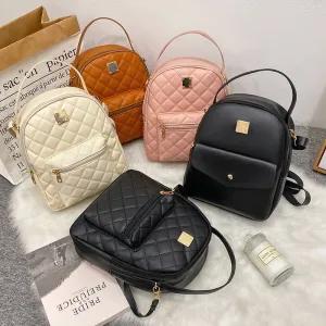 Elegant Women's Slouchy Rhombus Large Capacity Backpacks