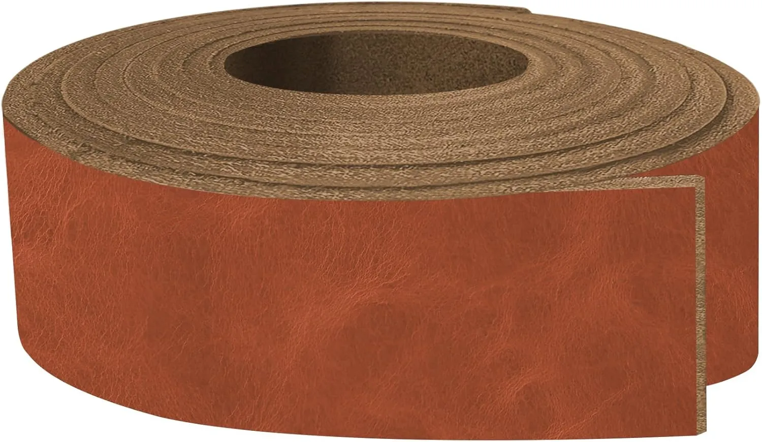 ELW Buffalo Hide Leather Strap 5-6 oz |1.25 Inch x 40 Inch|Color Hickory Leather Strips for Crafts, Leather Bag Straps, Leather for Belt Making, Leather Crafting, Blank Leather, Tooling Leather Roll