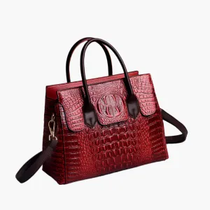 Emily – Croc-Embossed Structured Vegan Leather Handbag