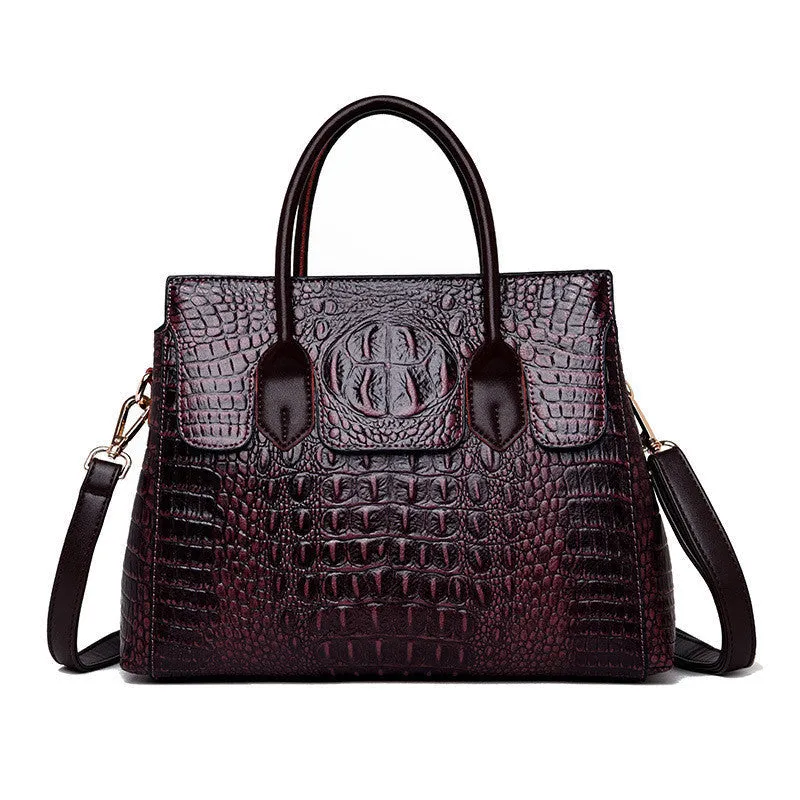 Emily – Croc-Embossed Structured Vegan Leather Handbag