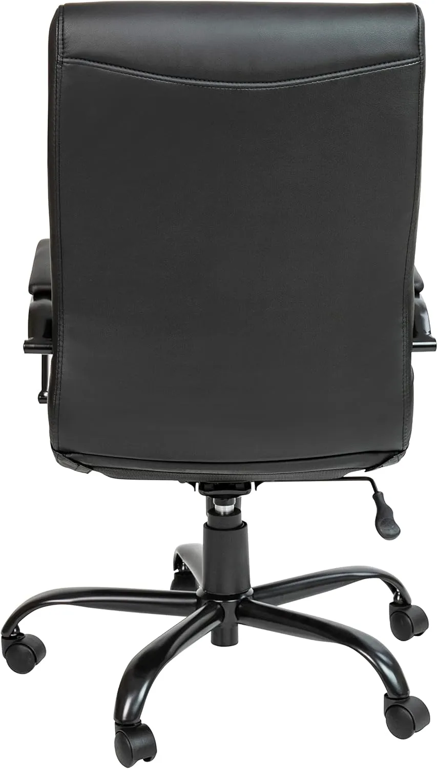 EMMA   OLIVER High Back Black LeatherSoft Executive Swivel Office Chair with Black Frame/Arms