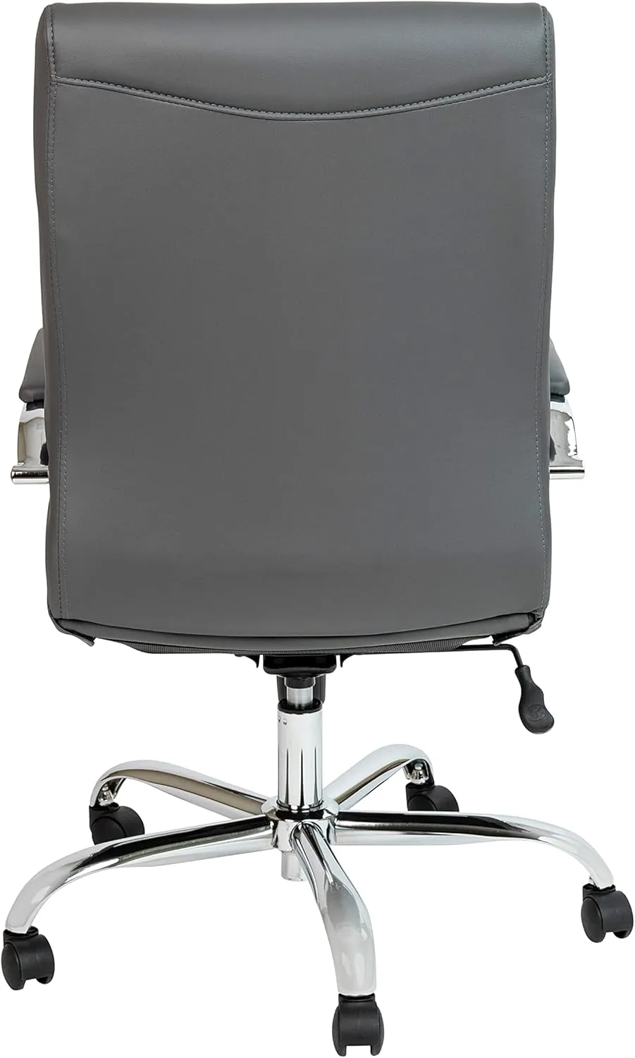 EMMA   OLIVER High Back Gray LeatherSoft Executive Swivel Office Chair with Chrome Frame/Arms