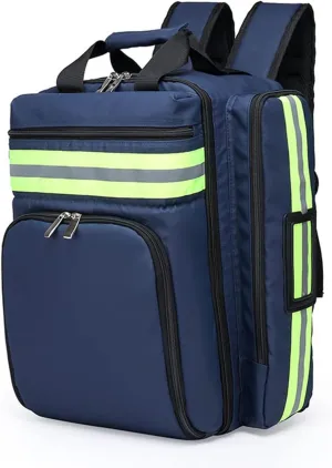 Empty First Aid Bag Emergency Responder Trauma Bag First Aid Kit Bag Large Medical Backpack for Travel Camping Cycling Outdoor Survival First Aid(Blue)