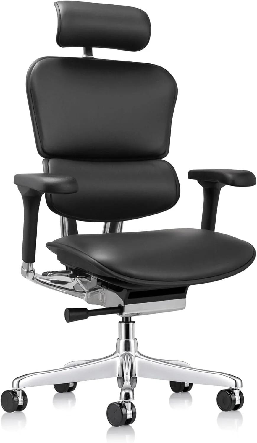 Ergohuman Ergonomic Executive Leather Chair, Black
