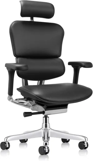Ergohuman Ergonomic Executive Leather Chair, Black