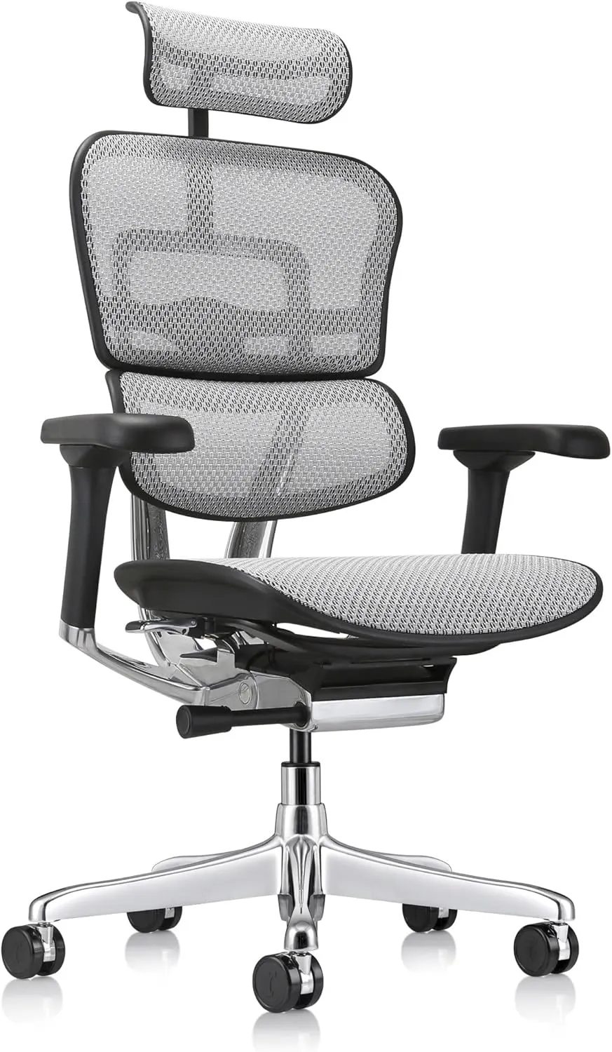 Ergohuman Eurotech GEN2 High Back, Mesh Executive Office Chair with Adjustable Lumbar Support – Ergonomic Tilt Control, Seat Slider, Armrests and Headrest Adjustment, Grey