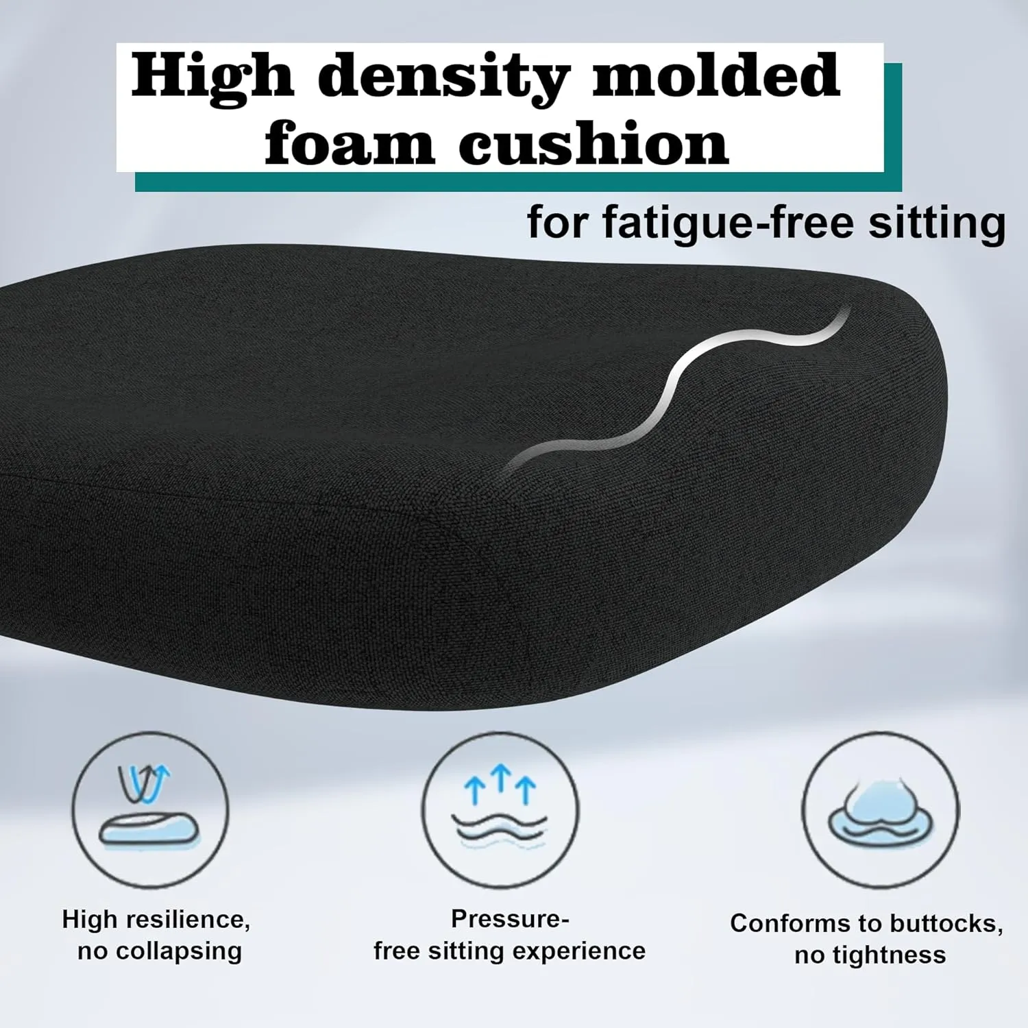 Ergonomic Office Chair, High Back Mesh Desk Chair with Molded Foam Cushion, Adjustable Headrest, Lumbar Support, Lock Function (All Black)