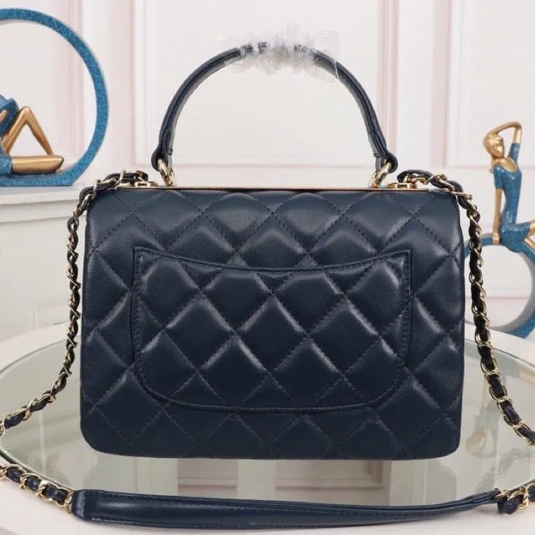 ESMEE - Flap Bag With Top Handle Dark Blue