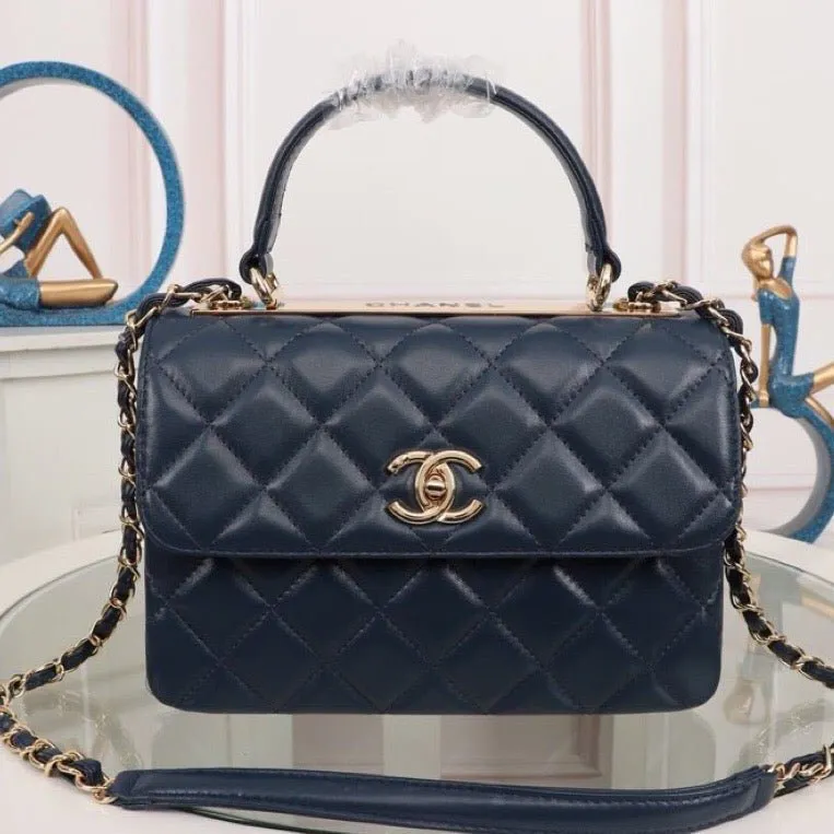 ESMEE - Flap Bag With Top Handle Dark Blue
