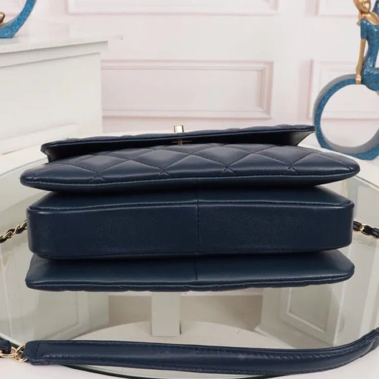 ESMEE - Flap Bag With Top Handle Dark Blue