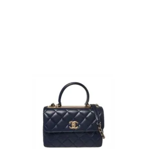 ESMEE - Flap Bag With Top Handle Dark Blue