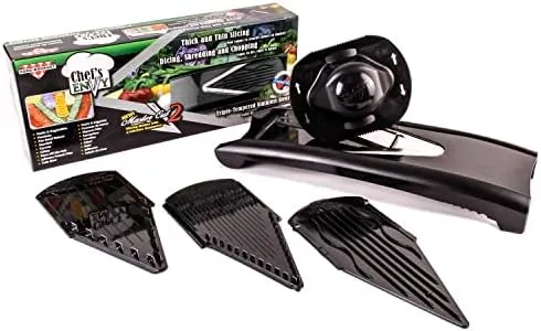 Euro-Gourmet Chef's Envy Professional Kitchen Stainless Steel V-Slicer   Bonus Recipes - Thick and Thin Slicing Vegetable & Fruits, Food Cutter, Chopper & Shredder Dicer